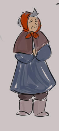 Grandma color and outfit sketch